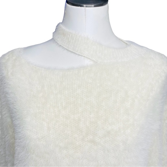 Lulus Favorite Forecast Ivory Eyelash Knit Cutout Sweater - Picture 6 of 11
